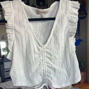 BCBG WHITE CROPPED TOP